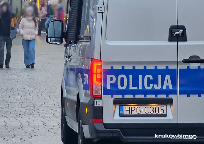 Zatrzymanie agresywnego mężczyzny w Krakowie