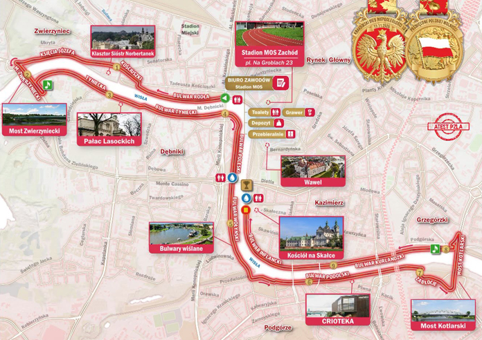 Mapa krakowskiego biegu niepodległości 2026